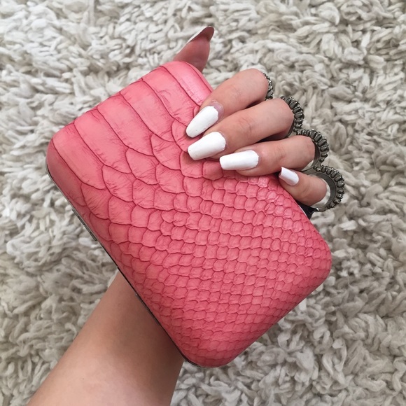 Handbags - Hot pink croc print wallet